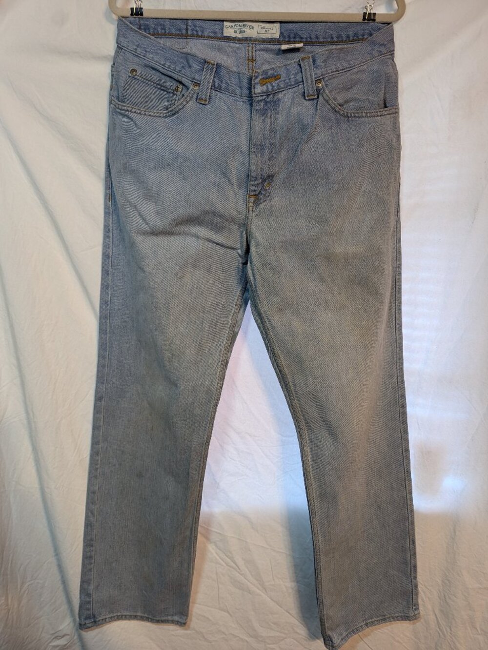 Canyon River Blues Relaxed Fit Denim Mens Light Blue Jeans 33x32 810044011128